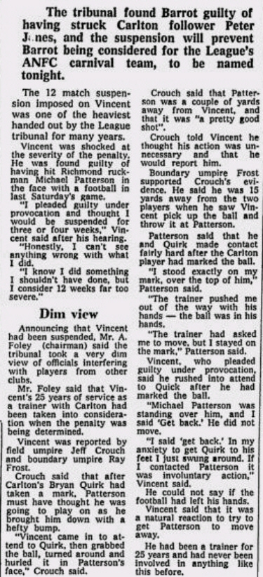 Ron Vincent Suspension Article