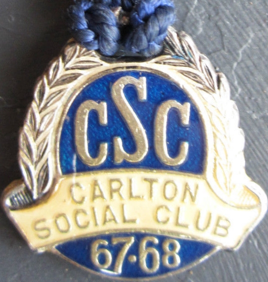 Carlton Social Club Medallion 1967