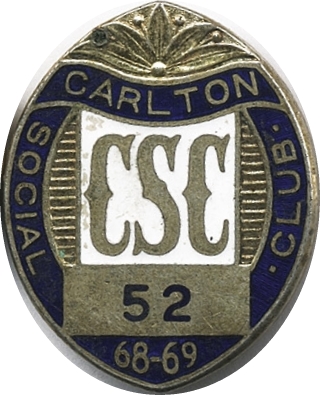 Carlton Social Club Medallion 1968