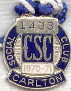 Carlton Social Club Medallion 1970