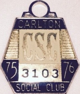 Carlton Social Club Medallion 1975