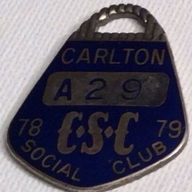 Carlton Social Club Medallion 1978