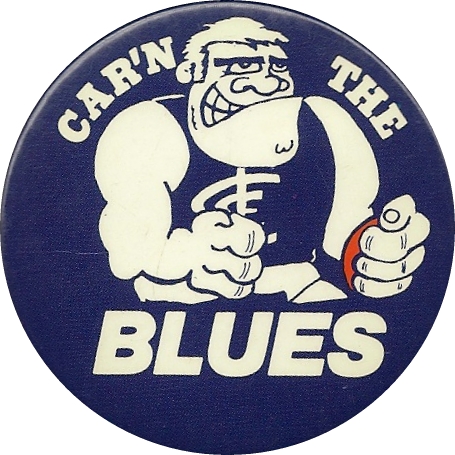 Carn The Blues 1980s Badge