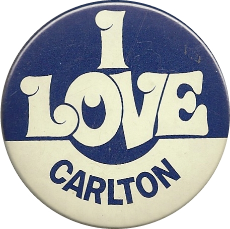 I Love Carlton 1980s Badge