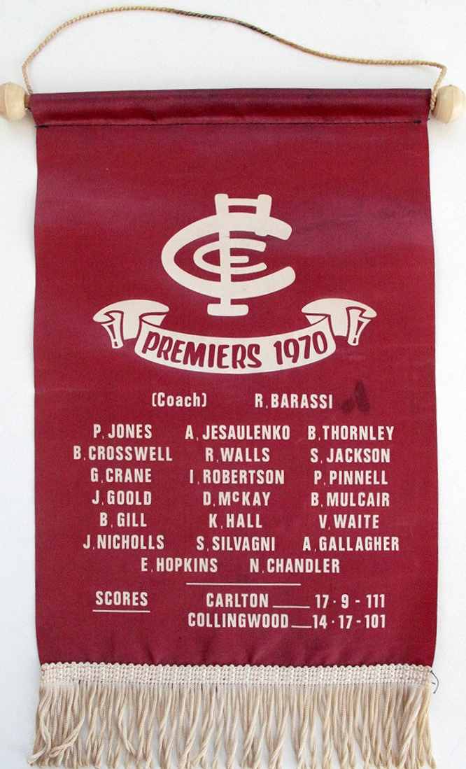 Carlton 1970 premiers pennant