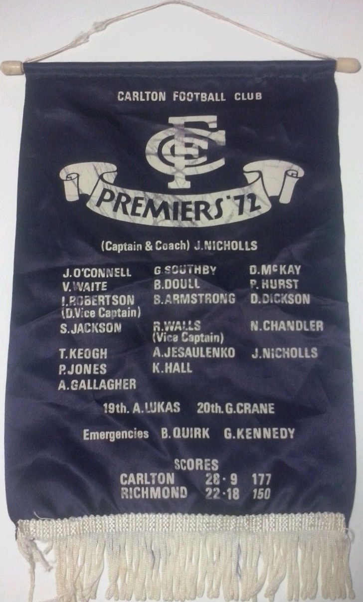 Carlton 1972 premiers pennant
