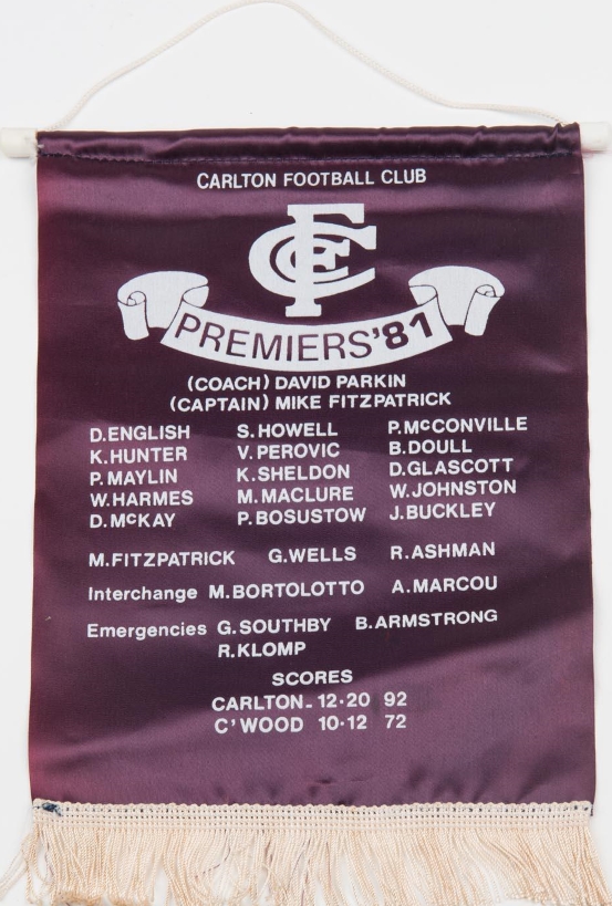 Carlton 1981 premiers pennant