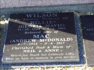 Mac Wilson Gravestone