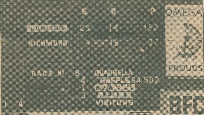 Round 14, 1984 Scoreboard, Carlton vs Richmond
